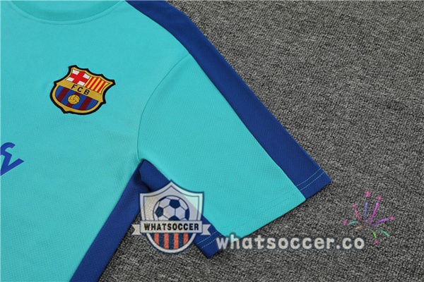 FC Barcelona Training T-Shirts + Shorts Cyan 2023-2024