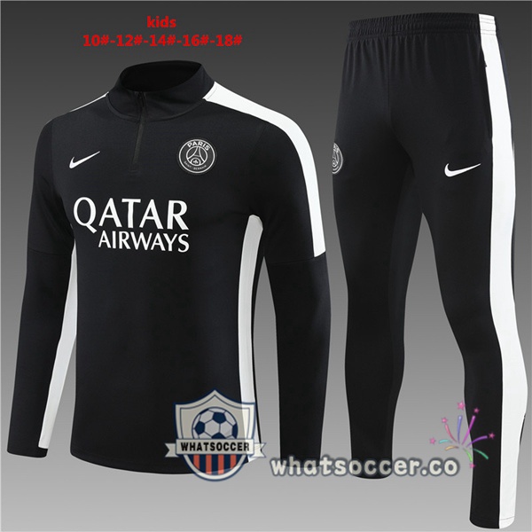 Paris PSG Kids Black Tracksuit 2023-2024