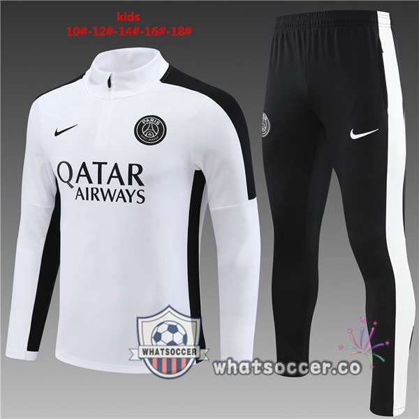 Paris PSG Kids White Tracksuit 2023-2024