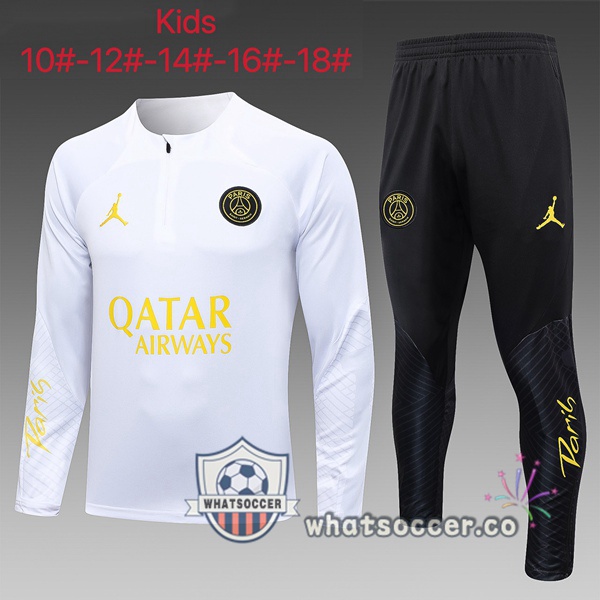 JORDAN Paris PSG Kids White Tracksuit 2023-2024