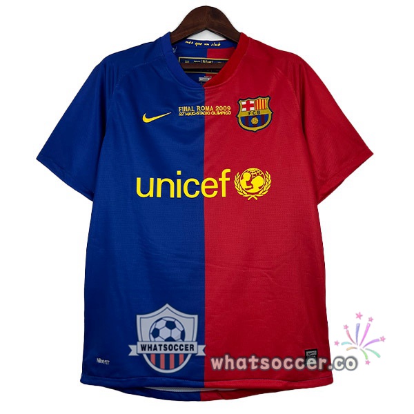 FC Barcelona Retro UEFA Champions League Home Soccer Jerseys Red Blue 2008-2009