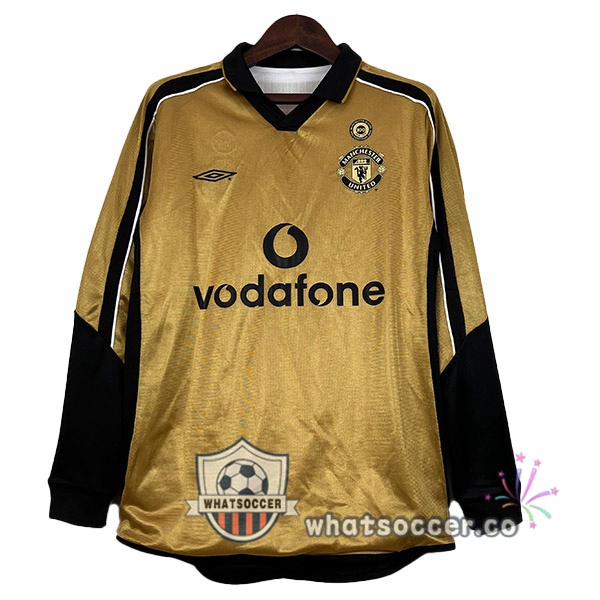 Manchester United Retro 100th Anniversary Edition Soccer Jerseys Long Sleeve Yellow