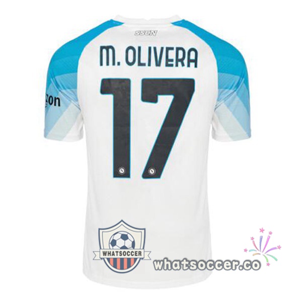 SSC Napoli (M.Olivera 17) Face Game Soccer Jerseys Blue White 2022-2023