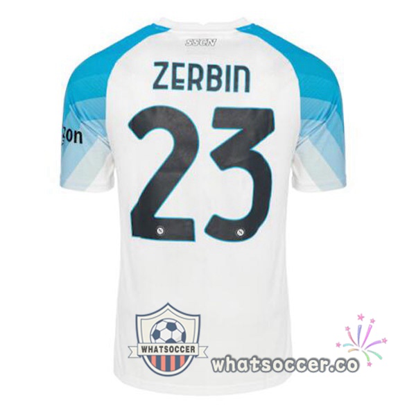 SSC Napoli (Zerbin 23) Face Game Soccer Jerseys Blue White 2022-2023