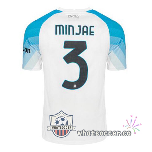 SSC Napoli (Minjae 3) Face Game Soccer Jerseys Blue White 2022-2023