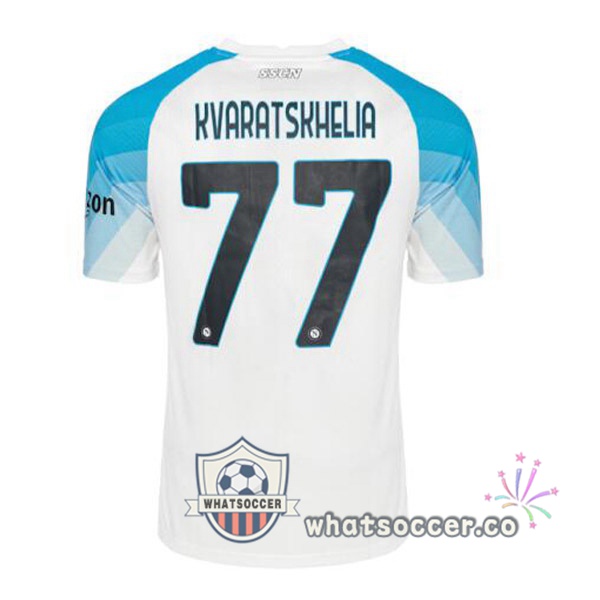 SSC Napoli (Kvaratskhelia 77) Face Game Soccer Jerseys Blue White 2022-2023