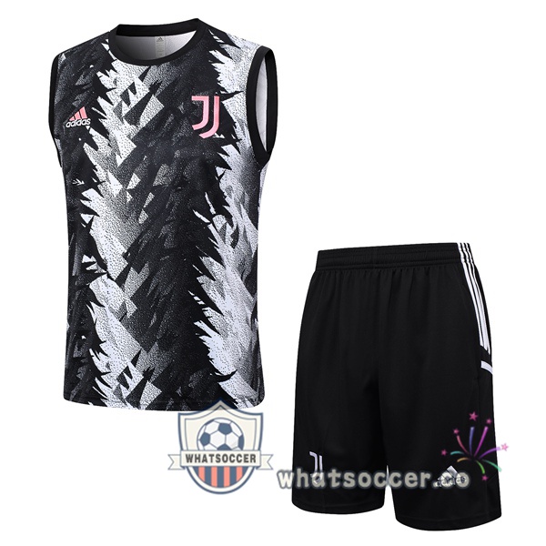 Juventus + Shorts Black White Soccer Vest 2023-2024