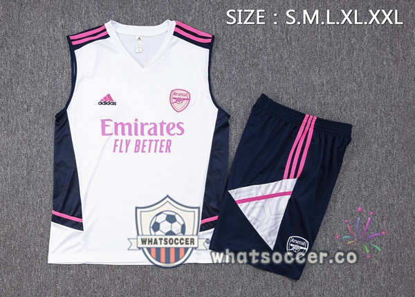 Arsenal + Shorts White Soccer Vest 2023-2024