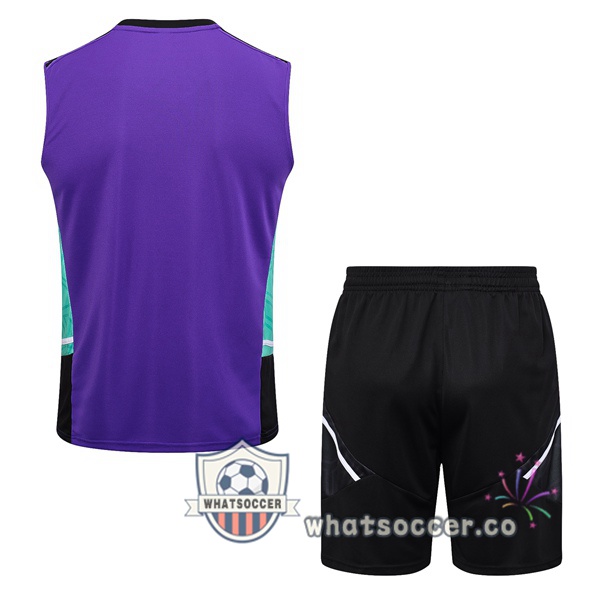 Real Madrid + Shorts Purple Soccer Vest 2023-2024