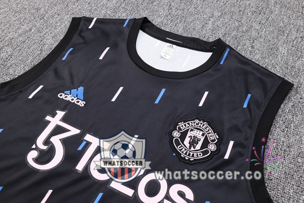 Manchester United + Shorts Black Soccer Vest 2023-2024