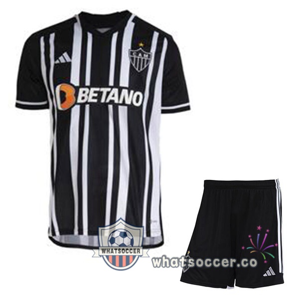 Atletico Mineiro Kids Home Soccer Jerseys Black White 2023-2024