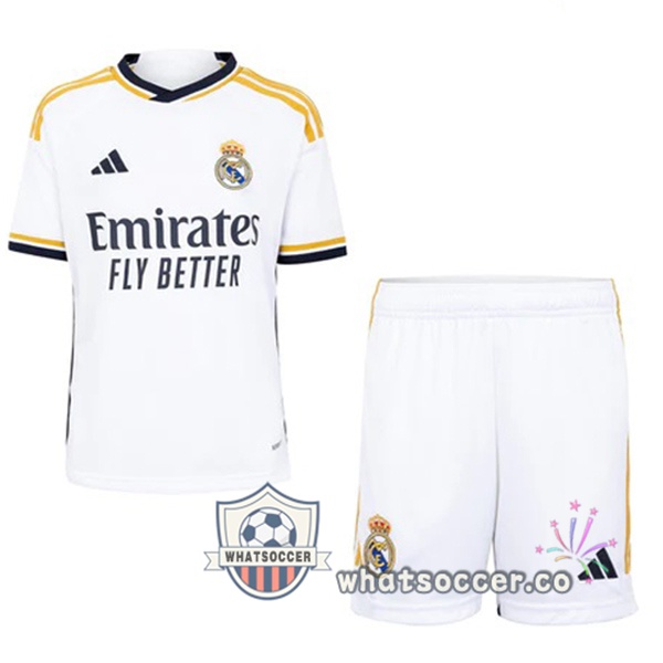 Real Madrid Kids Home Soccer Jerseys White 2023-2024
