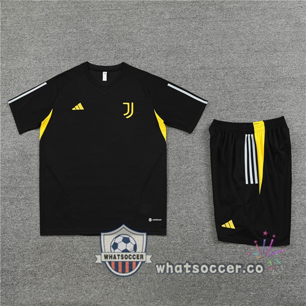 Juventus Training T-Shirts + Shorts Black 2023-2024