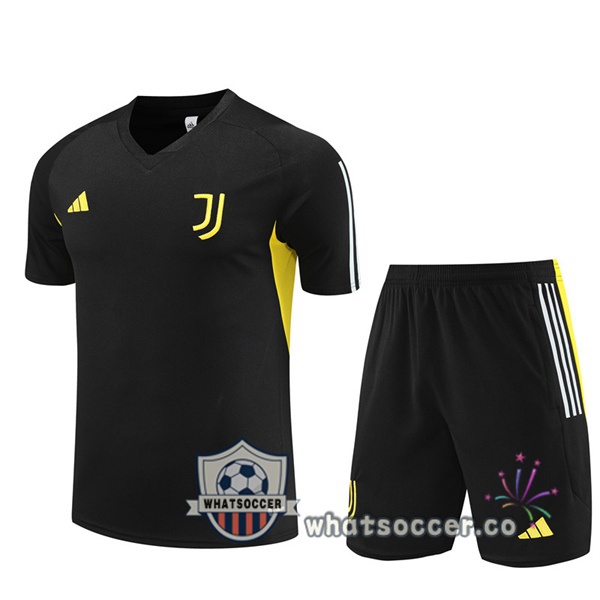 Juventus Training T-Shirts + Shorts Black 2023-2024