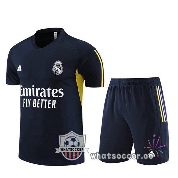Real Madrid Training T-Shirts + Shorts Blue Royal 2023-2024