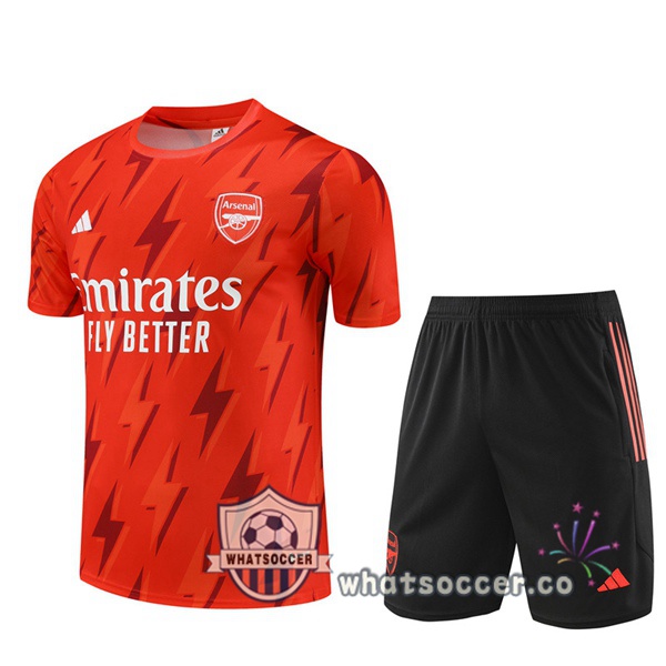 Arsenal Training T-Shirts + Shorts Orange 2023-2024