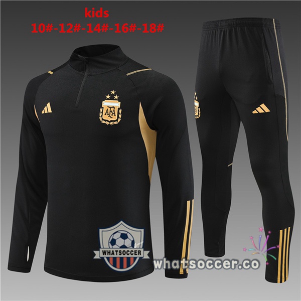 Argentina Kids Black Tracksuit 2023-2024