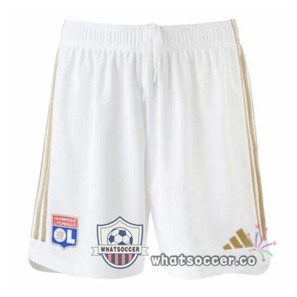 Olympique Lyonnais Home Soccer Shorts White 2023-2024