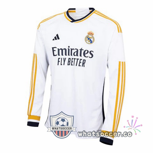 Real Madrid Home Soccer Jerseys Long Sleeve White 2023-2024