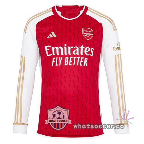 Arsenal Home Soccer Jerseys Long Sleeve Red White 2023-2024