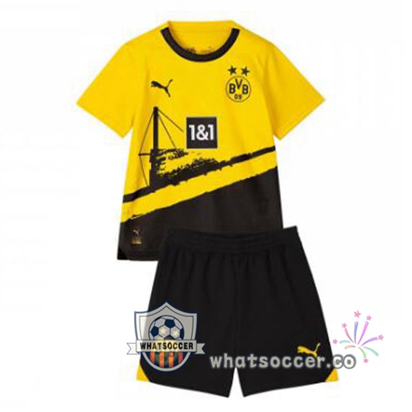 Dortmund BVB Kids Home Soccer Jerseys Yellow Black 2023-2024