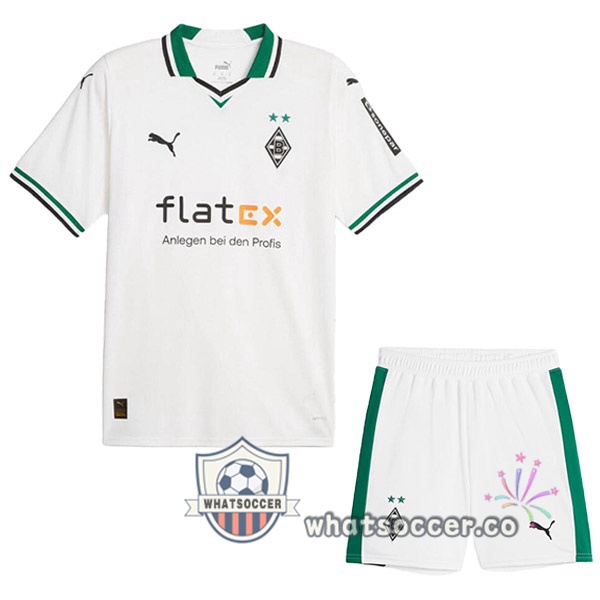 Monchengladbach Kids Home Soccer Jerseys White 2023-2024