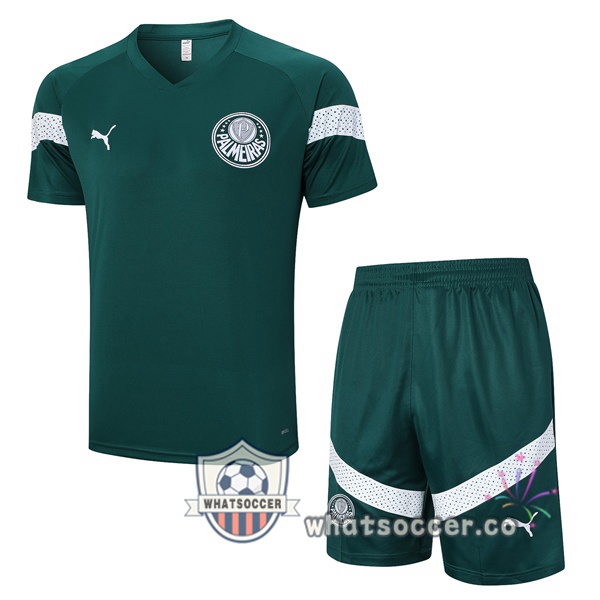 Palmeiras Training T-Shirts + Shorts Green 2023-2024