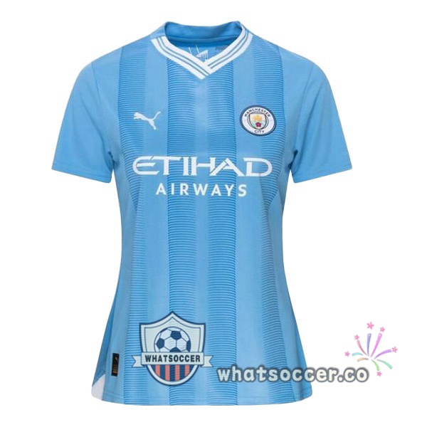 Manchester City Women Home Soccer Jerseys Blue 2023-2024