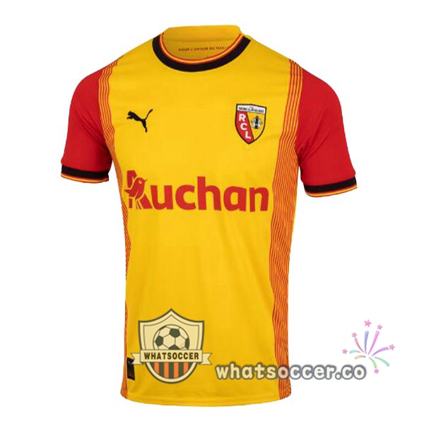 RC Lens Home Soccer Jerseys Yellow Red 2023-2024