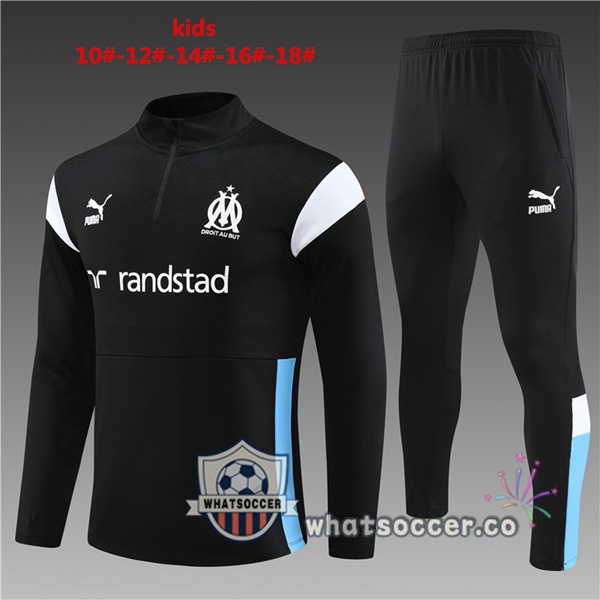 Olympique de Marseille Kids Black Tracksuit 2023-2024