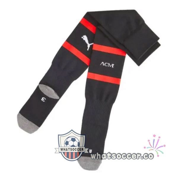 AC Milan Home Soccer Socks Black 2023-2024