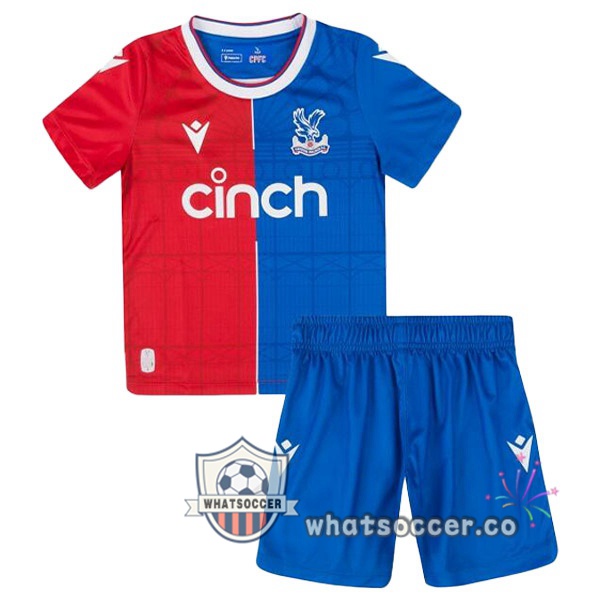 Crystal Palace Kids Home Soccer Jerseys Red Blue 2023-2024