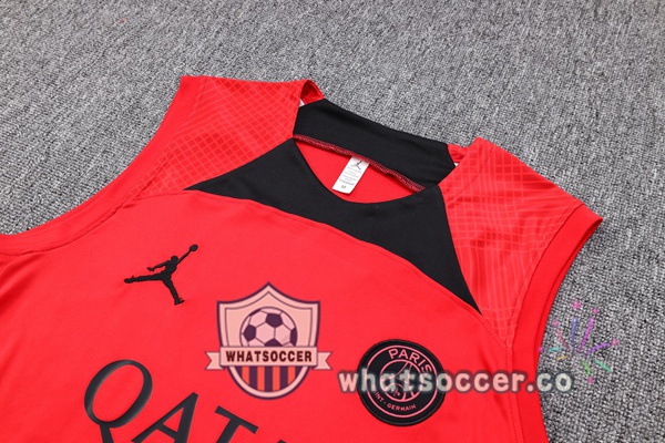 Paris PSG + Shorts Red Soccer Vest 2023-2024