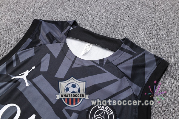 Paris PSG + Shorts Black Soccer Vest 2023-2024
