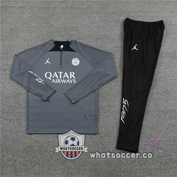 JORDAN Paris PSG Gray Tracksuit 2023-2024