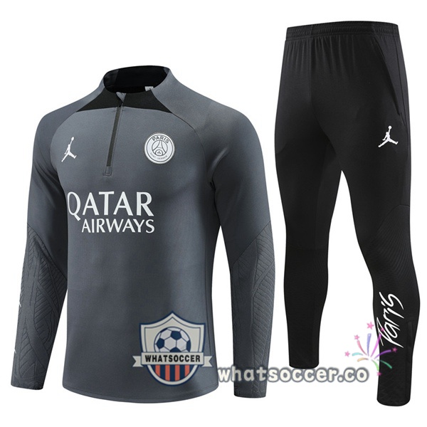 JORDAN Paris PSG Gray Tracksuit 2023-2024