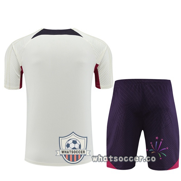 Paris PSG Training T-Shirts + Shorts White 2023-2024