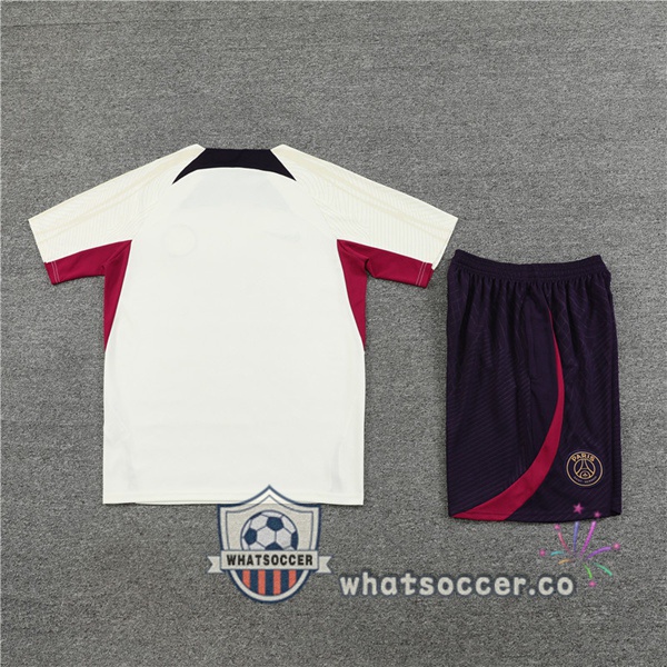 Paris PSG Training T-Shirts + Shorts White 2023-2024