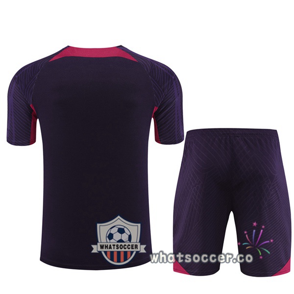 Paris PSG Training T-Shirts + Shorts Purple 2023-2024
