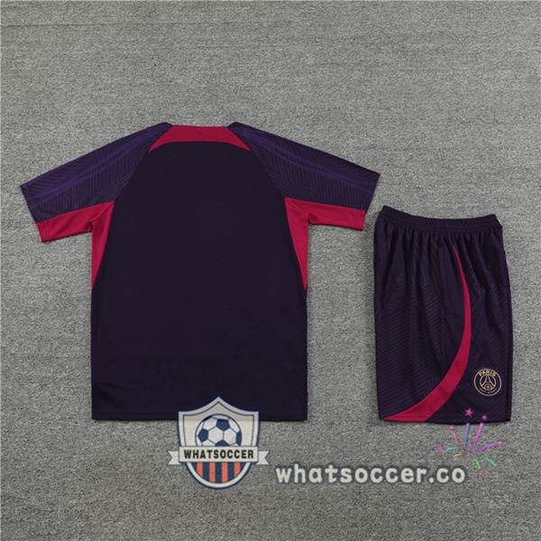 Paris PSG Training T-Shirts + Shorts Purple 2023-2024