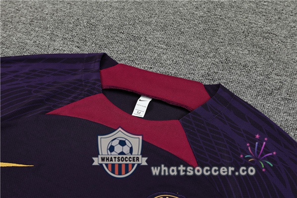 Paris PSG Training T-Shirts + Shorts Purple 2023-2024