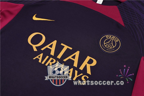 Paris PSG Training T-Shirts + Shorts Purple 2023-2024