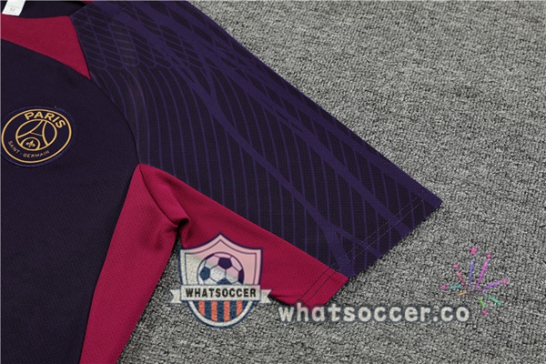 Paris PSG Training T-Shirts + Shorts Purple 2023-2024