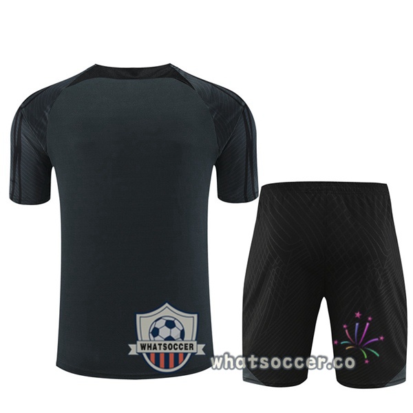 JORDAN Paris PSG Training T-Shirts + Shorts Black 2023-2024