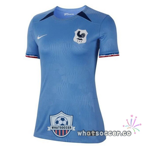 France Women Home Soccer Jerseys Blue 2023-2024