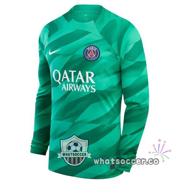 Paris PSG Goalkeeper Soccer Jerseys Long Sleeve Green 2023-2024