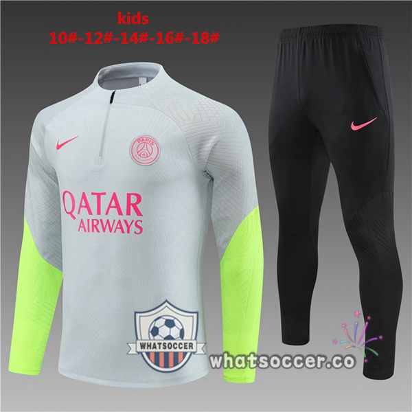 Paris PSG Kids Gray Tracksuit 2023-2024