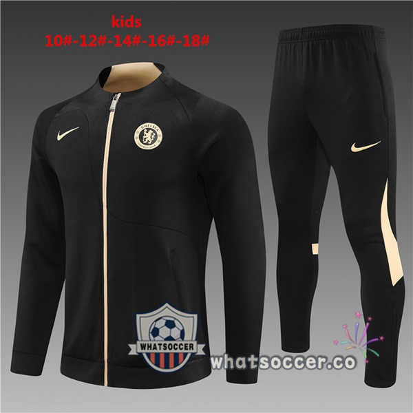 FC Chelsea Kids Black Training Jacket 2023-2024
