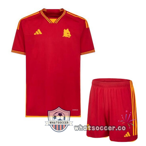 AS Roma Kids Home Soccer Jerseys Red 2023-2024