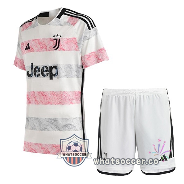 Juventus Kids Away Soccer Jerseys White 2023-2024